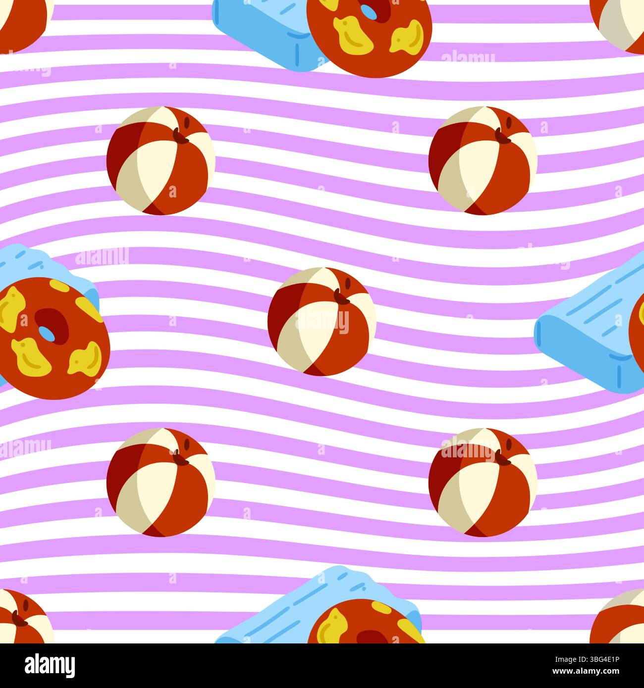 Seamless Summer Beach Toy Pattern Stock Vector