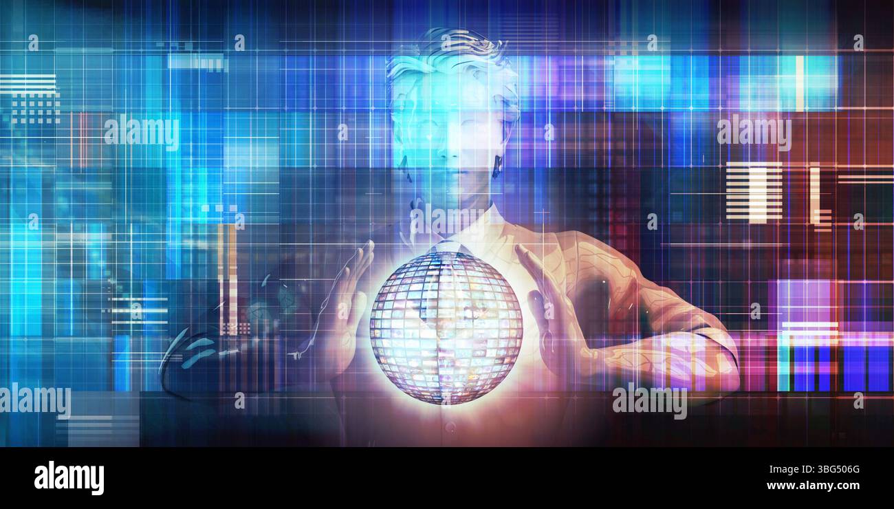 System Engineering as a Futuristic Concept Art Stock Photo