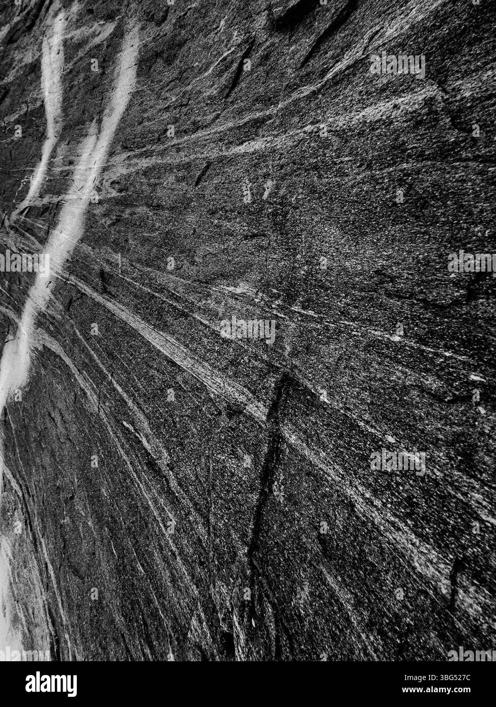 close up of textured lined boulder - Smartphone Captured Stock Image