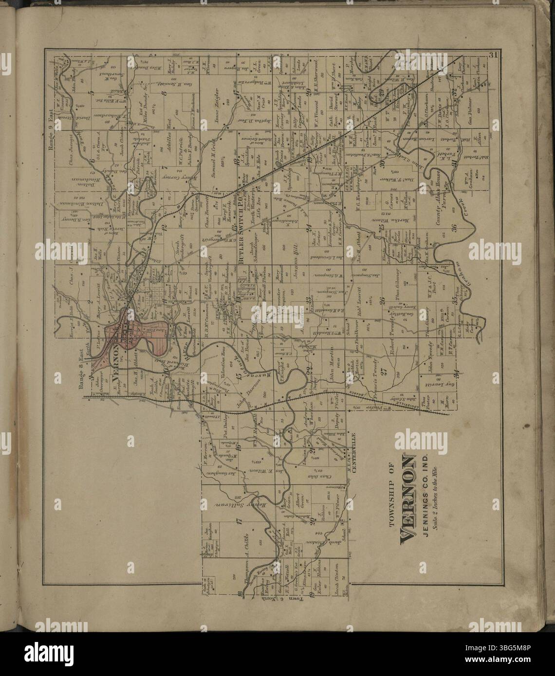 The 1884 atlas of Jennings County, Indiana, includes detailed maps ...