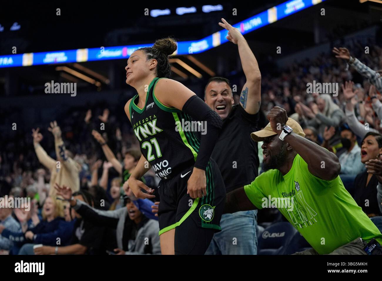 Minnesota Lynx guard Kayla McBride (21) jogs down the court after ...