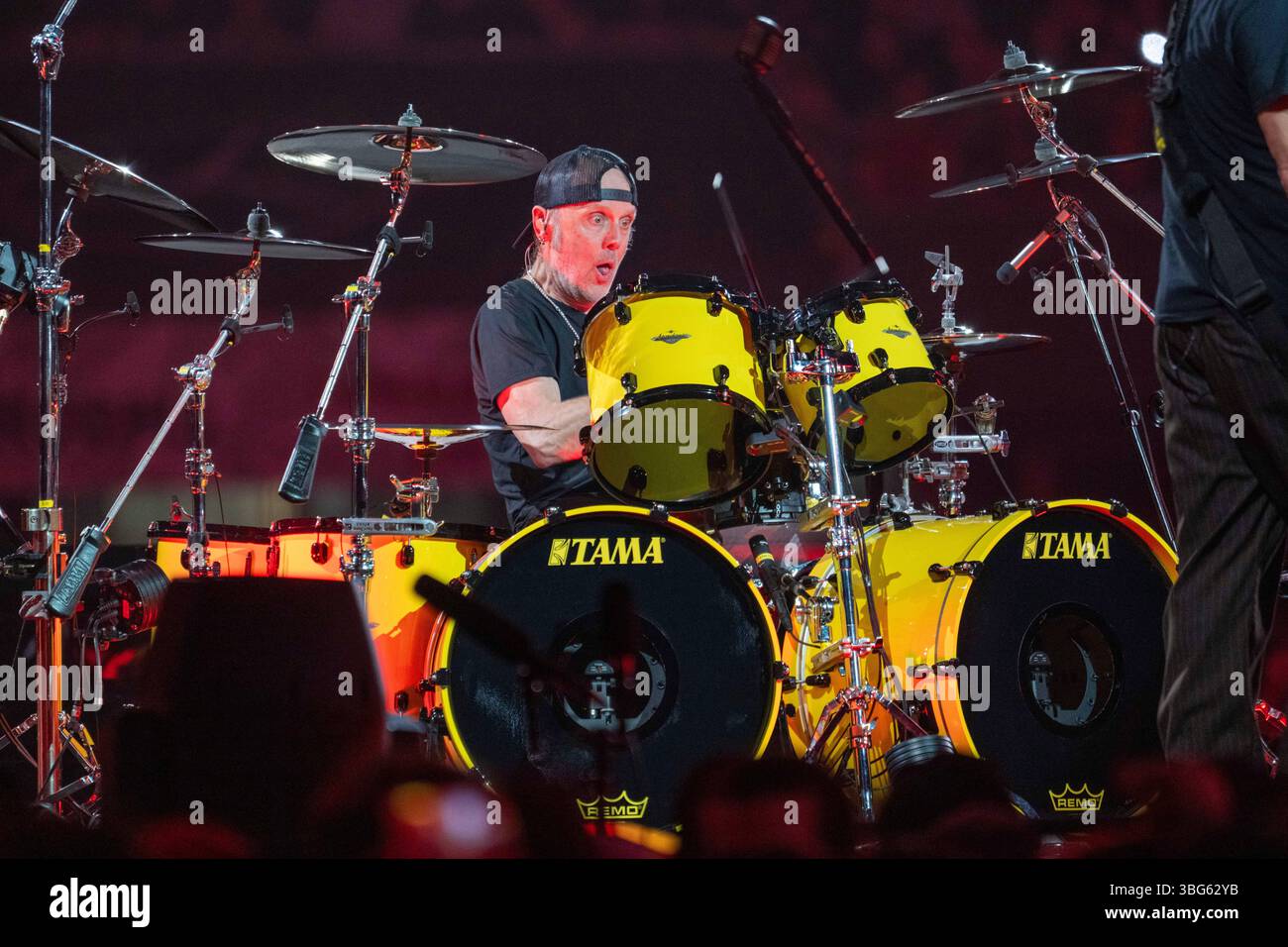 Lars Ulrich of Metallica performs during the M72 World Tour on Tuesday