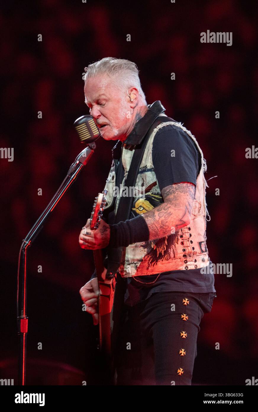 James Hetfield of Metallica performs during the M72 World Tour on