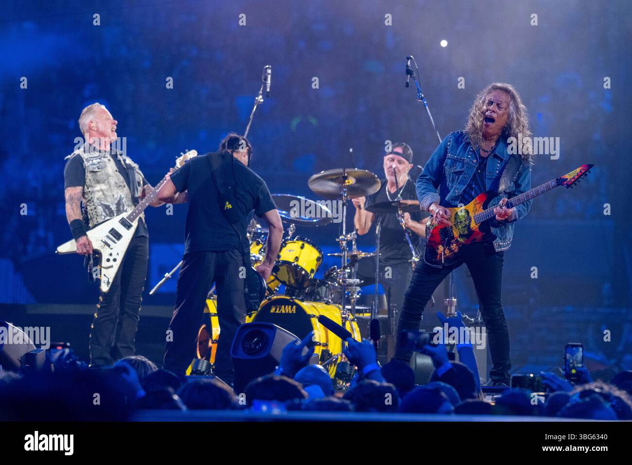 Kirk Hammett of Metallica performs during the M72 World Tour on Tuesday