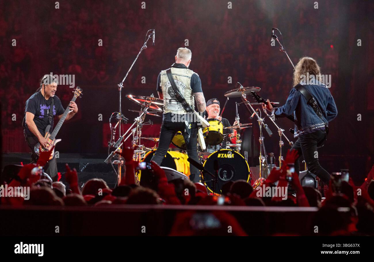 Metallica performs during the M72 World Tour on Tuesday, June 3, 2025