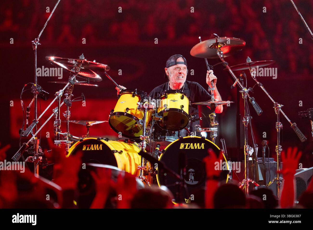 Lars Ulrich of Metallica performs during the M72 World Tour on Tuesday