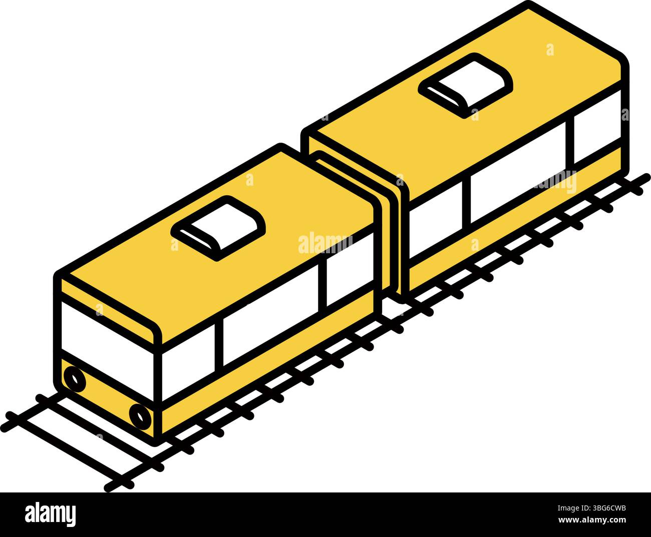 Vehicle icon, simple and cute isometric line drawing icon of a ...