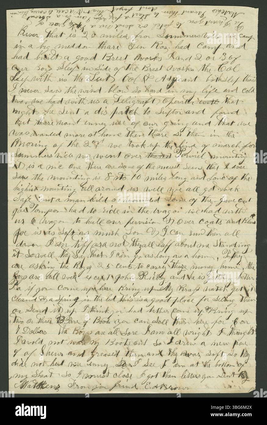 This letter, dated January 3, 1862, is from Edwin Brown to Almyra Brown ...