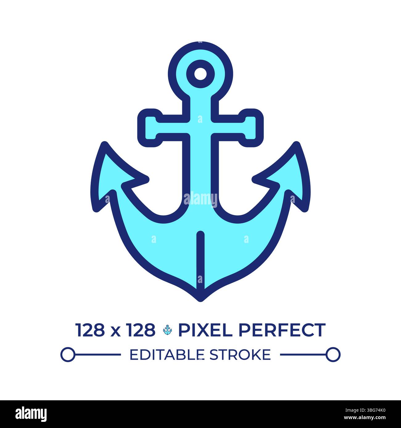 Anchor pixel perfect line color icon Stock Vector Image & Art - Alamy