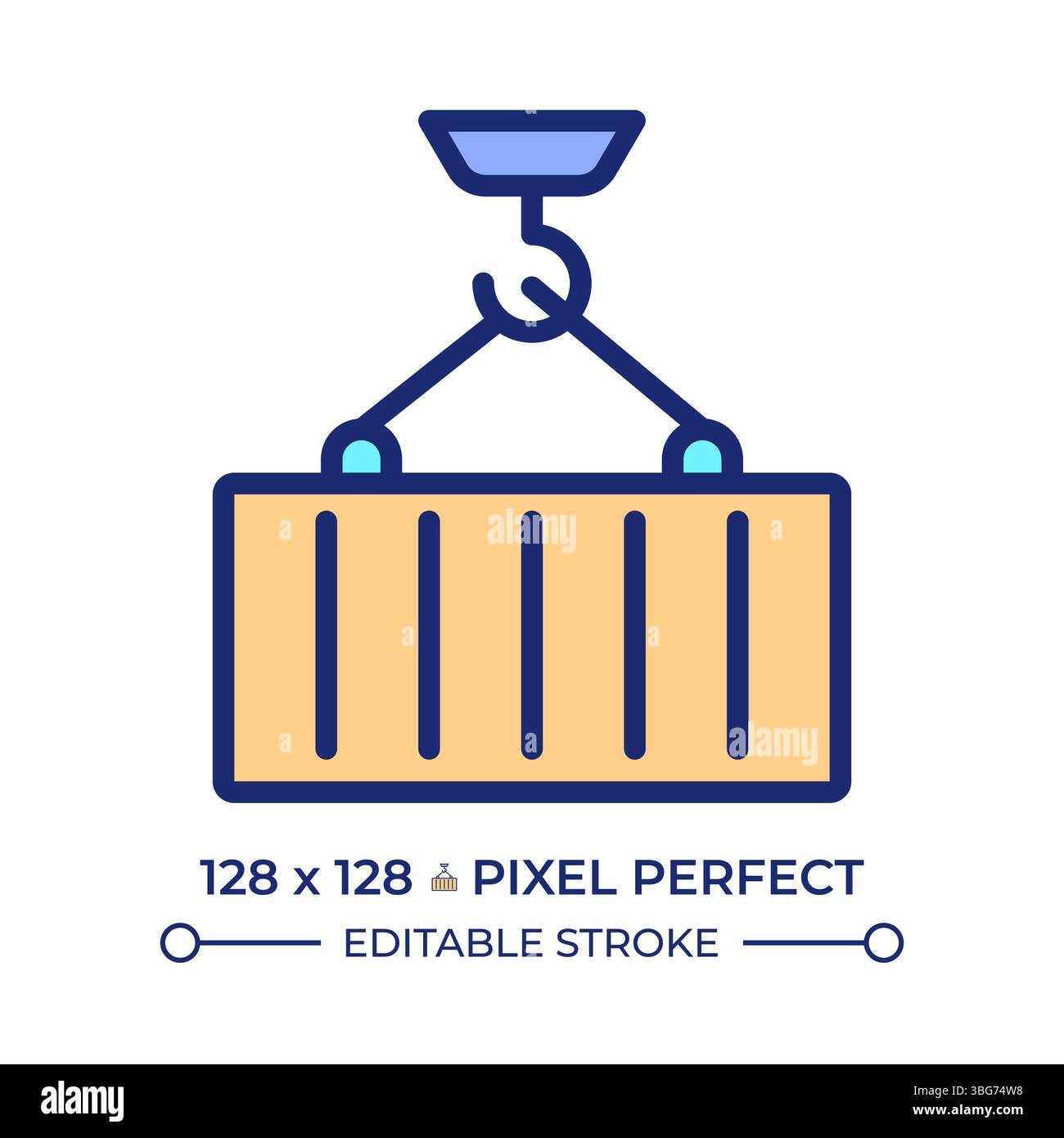 Container loading pixel perfect line color icon Stock Vector Image ...