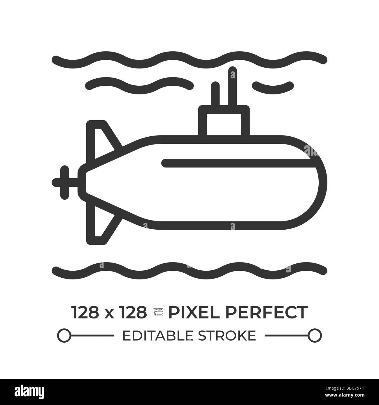Submarine pixel perfect line icon Stock Vector Image & Art - Alamy