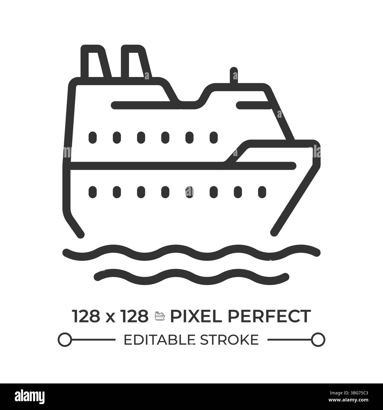Cruise ship pixel perfect line icon Stock Vector Image & Art - Alamy