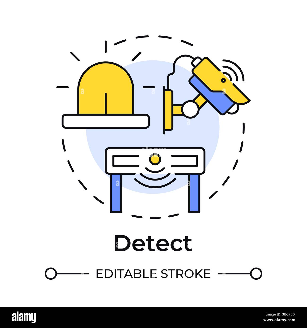 Detect multi color concept icon Stock Vector