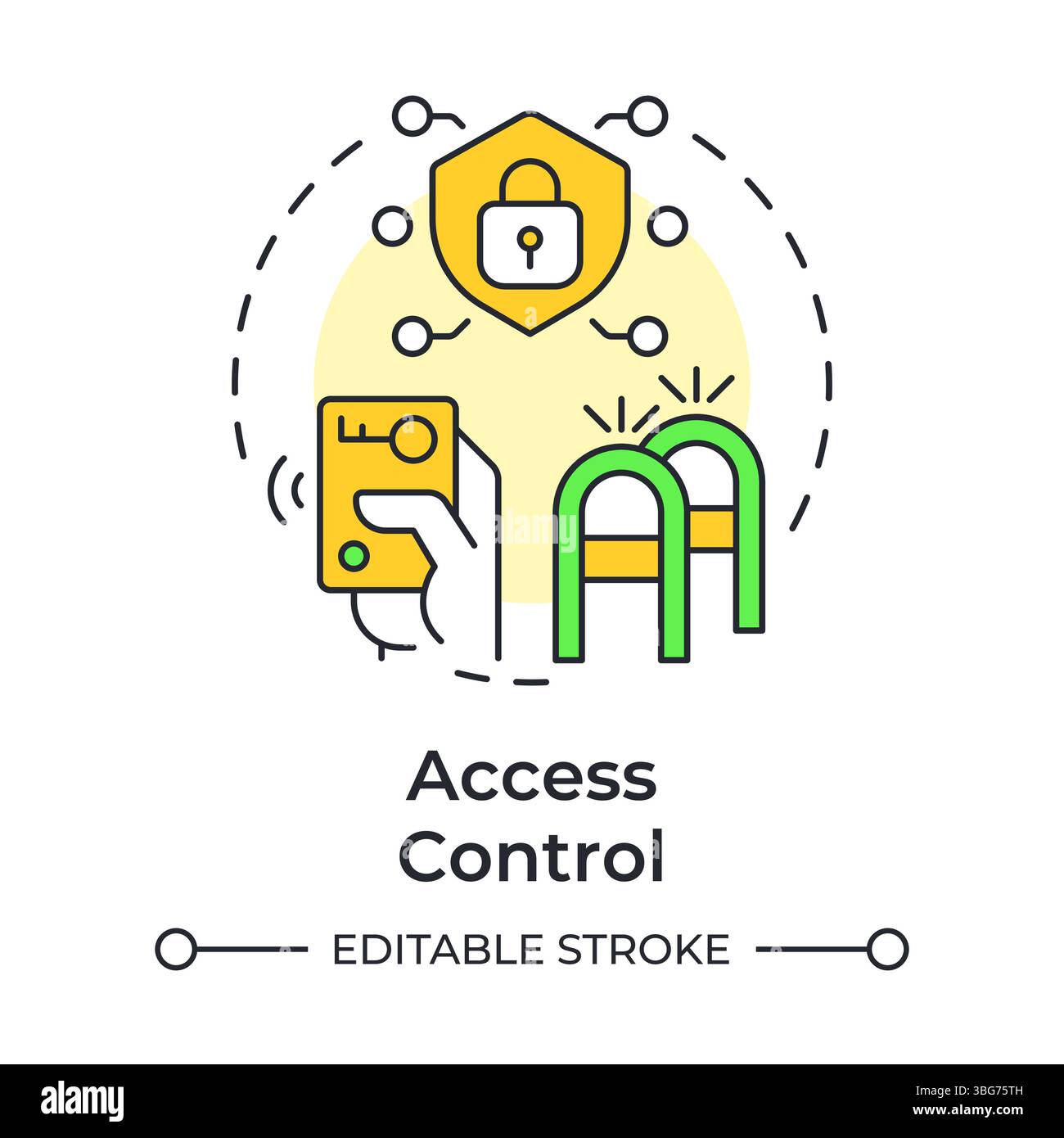 Access control multi color concept icon Stock Vector