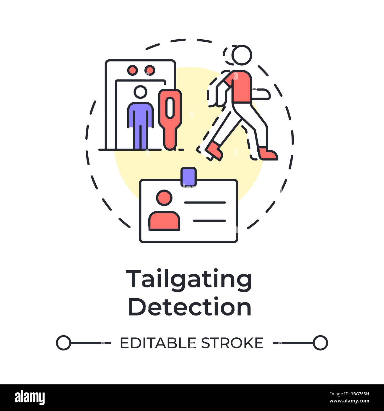 Tailgating and piggybacking multi color concept icon Stock Vector