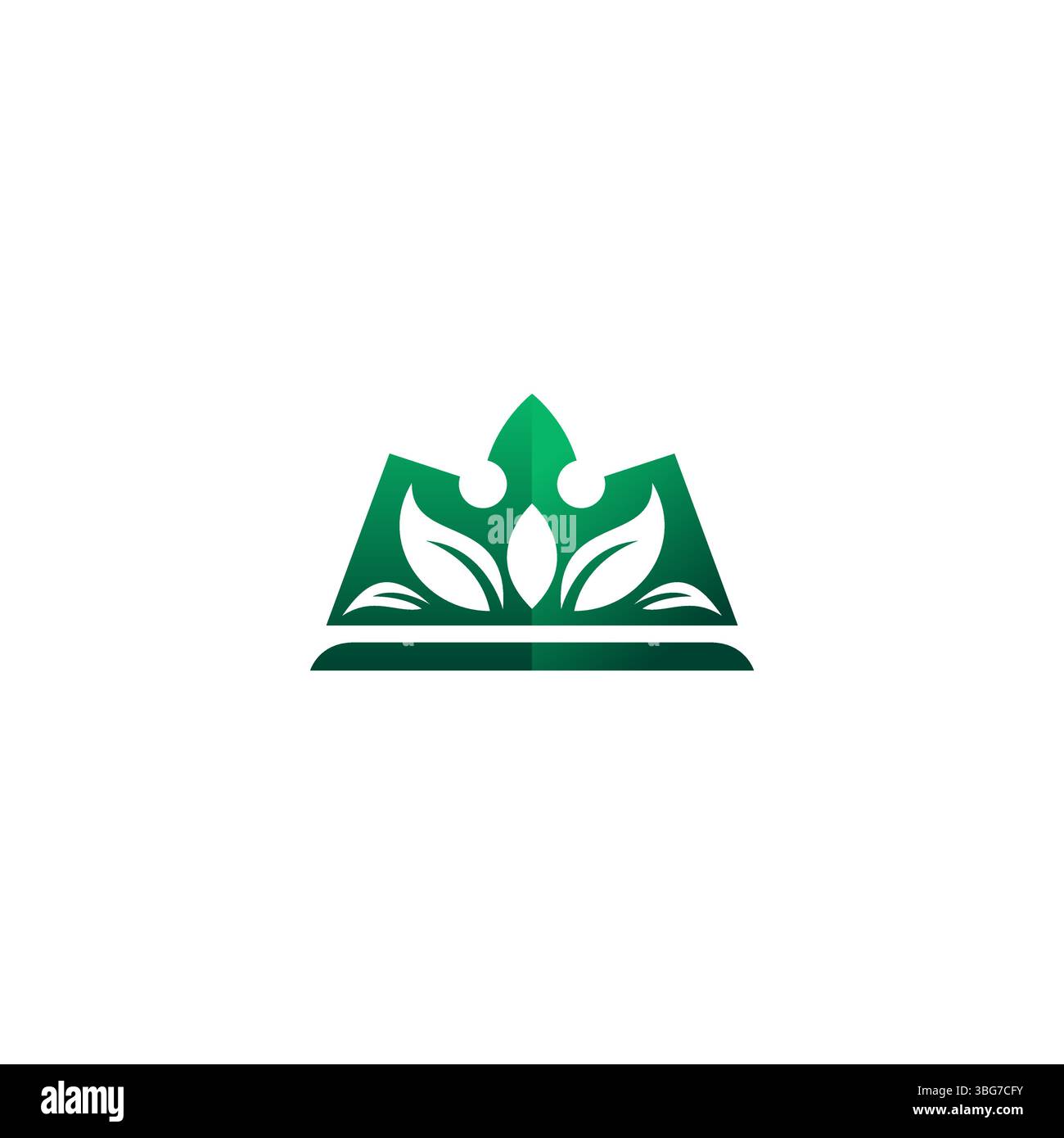 Crown Leaf Logo Design. Organic Crown Icon Stock Vector