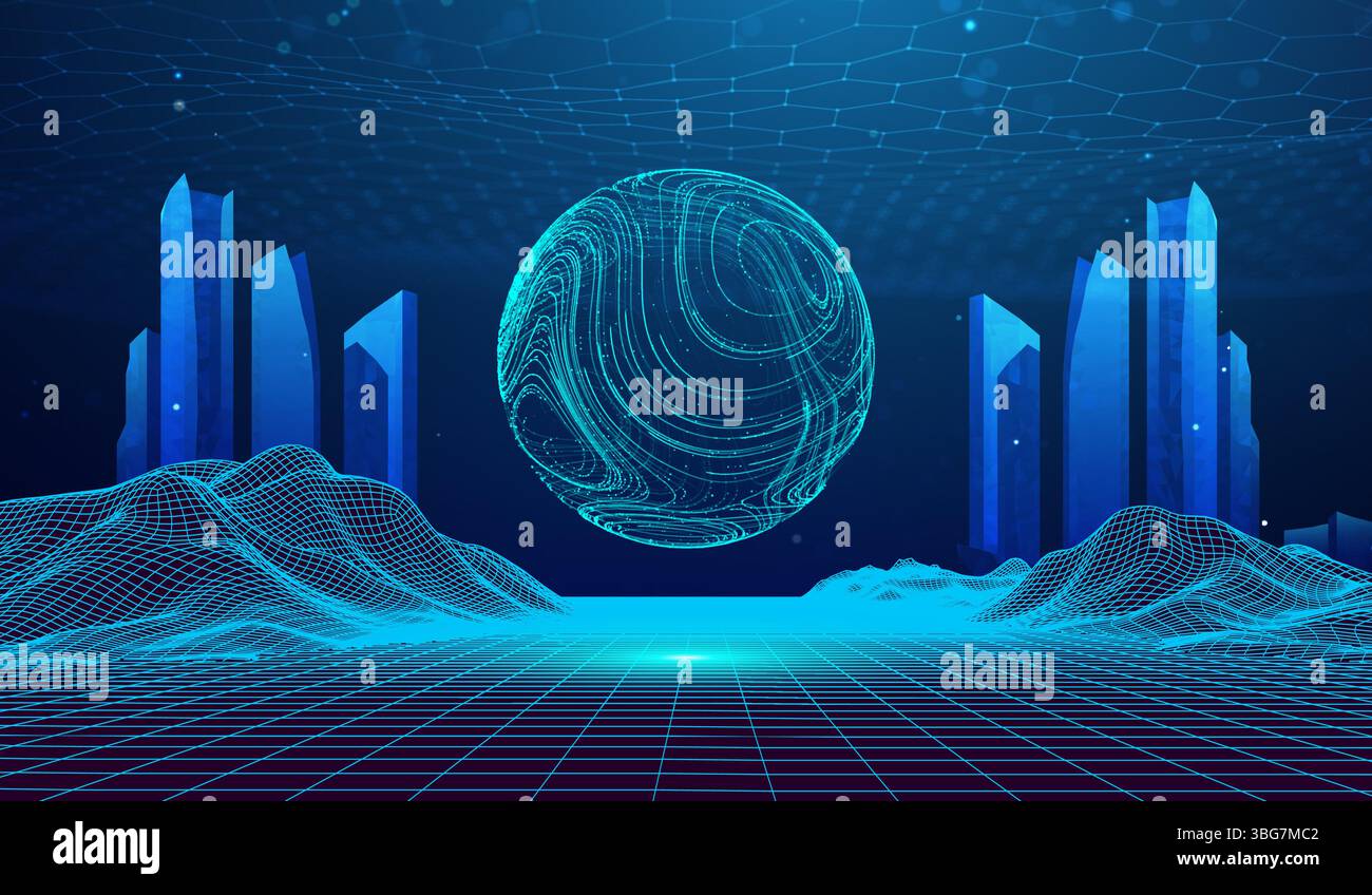 Smart City Building Background Future Tech Abstract AI Technology ...
