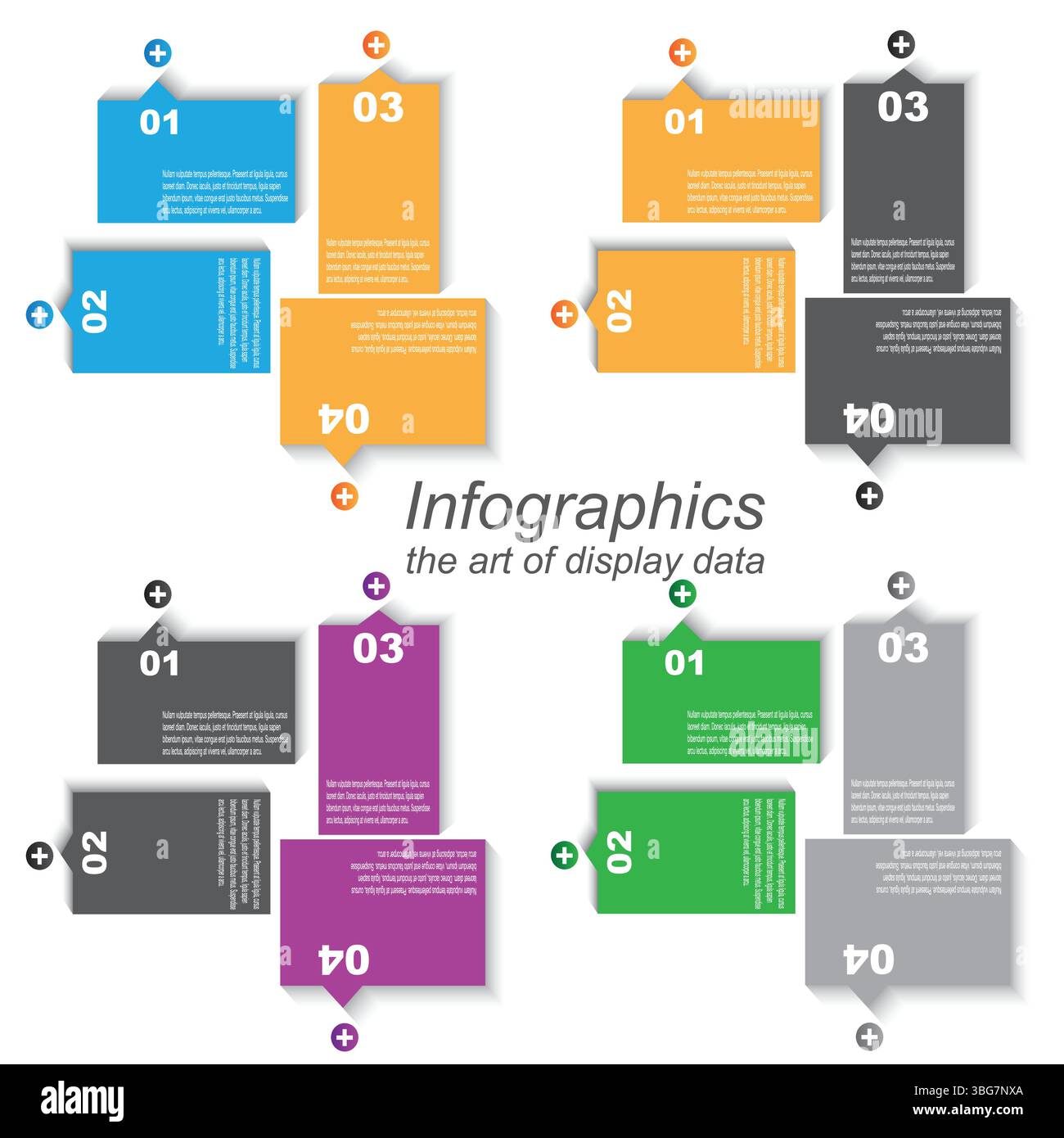 Collection infographic template for modern data visualization and ranking and statistics. Stock Vector