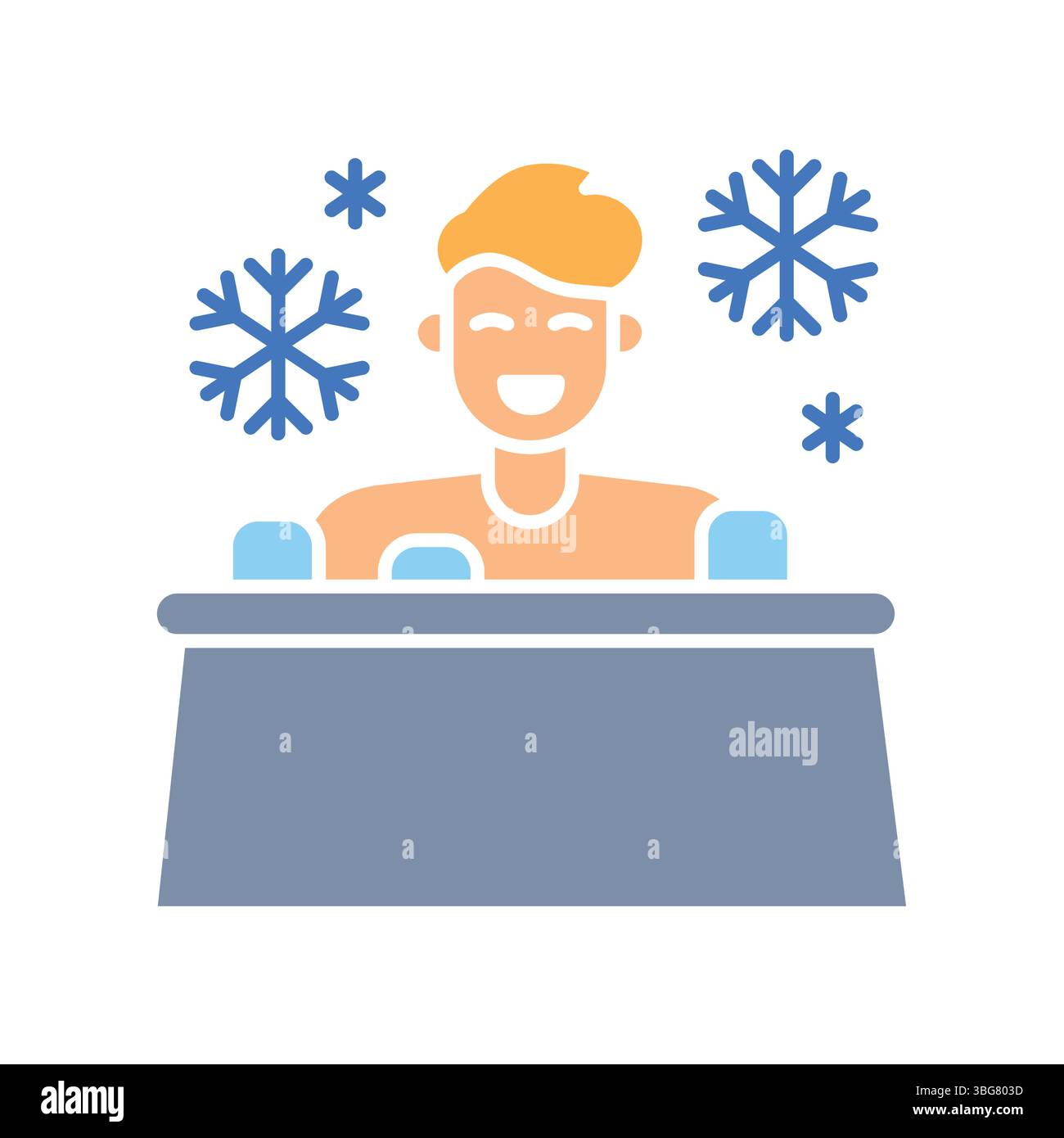 cold exposure color flat icon for digital and print projects. Minimal ...