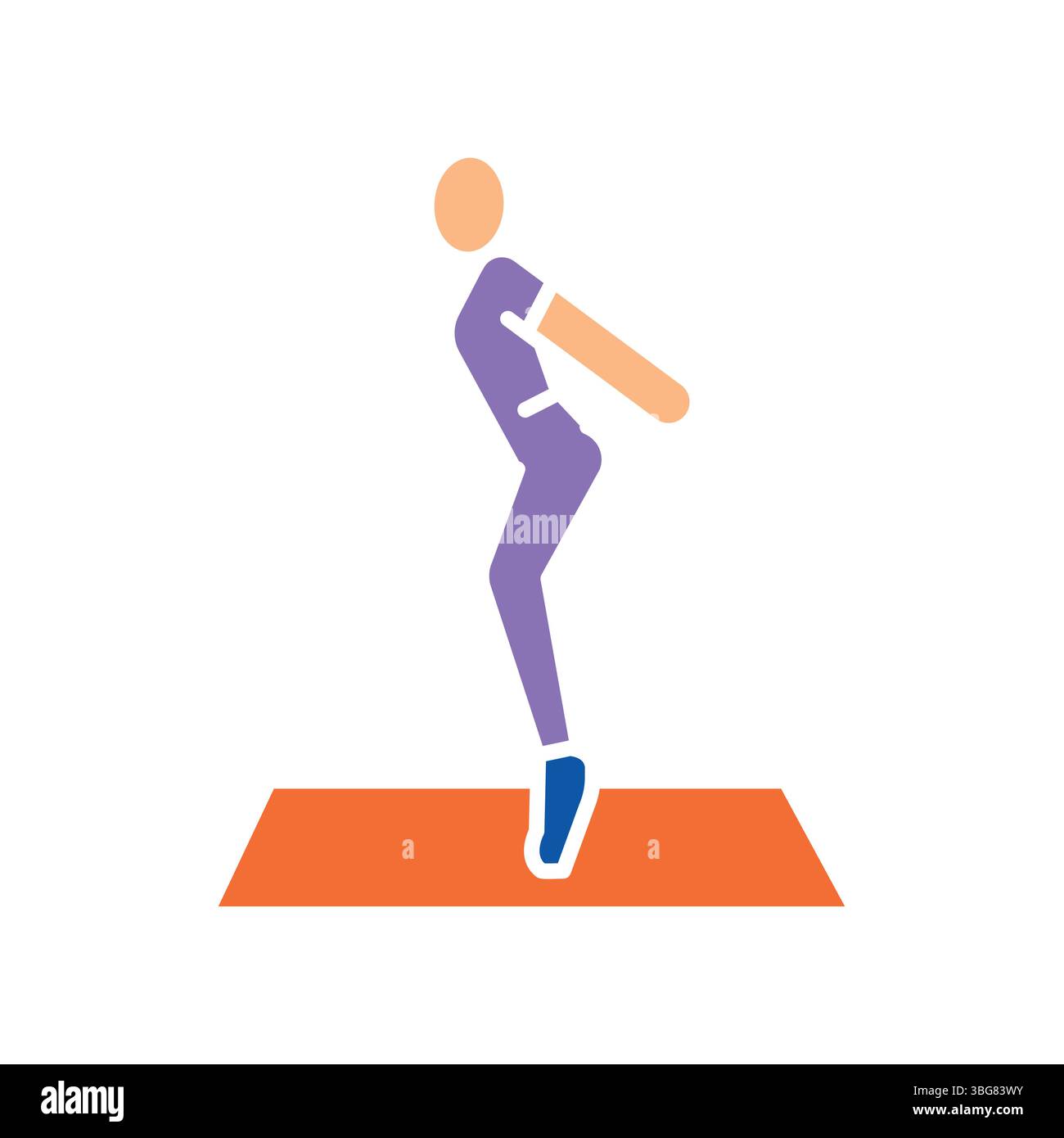jump squats color flat icon for digital and print projects.  Minimal clean icons for apps and websites. Modern simple icons for UI UX and branding Stock Vector