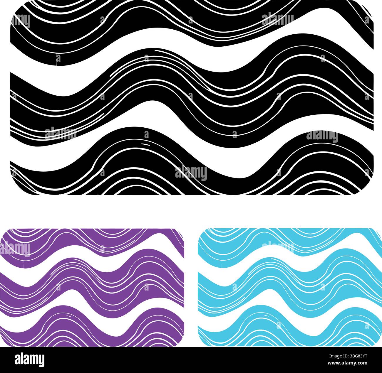 Dynamic wavy lines abstract pattern set for creative design projects, modern backgrounds, and stylish surface textures, perfect for captivating visual Stock Vector