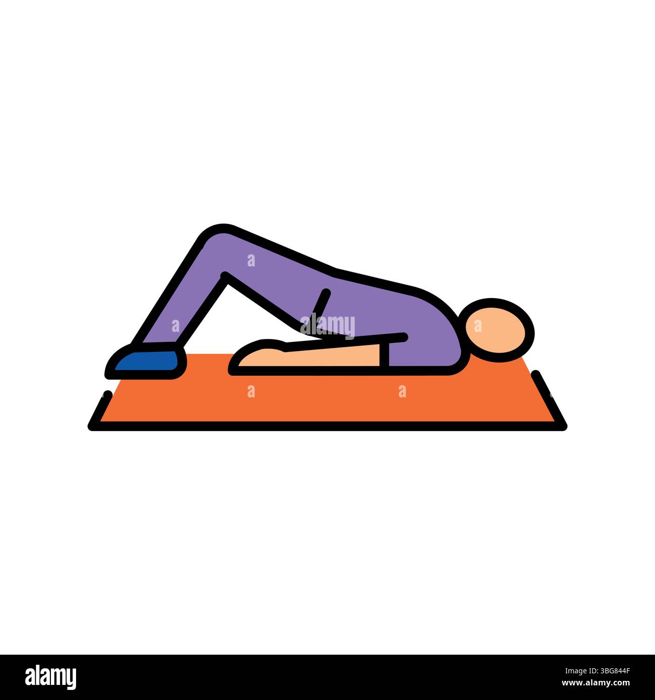glute bridge color flat icon for digital and print projects. Minimal ...