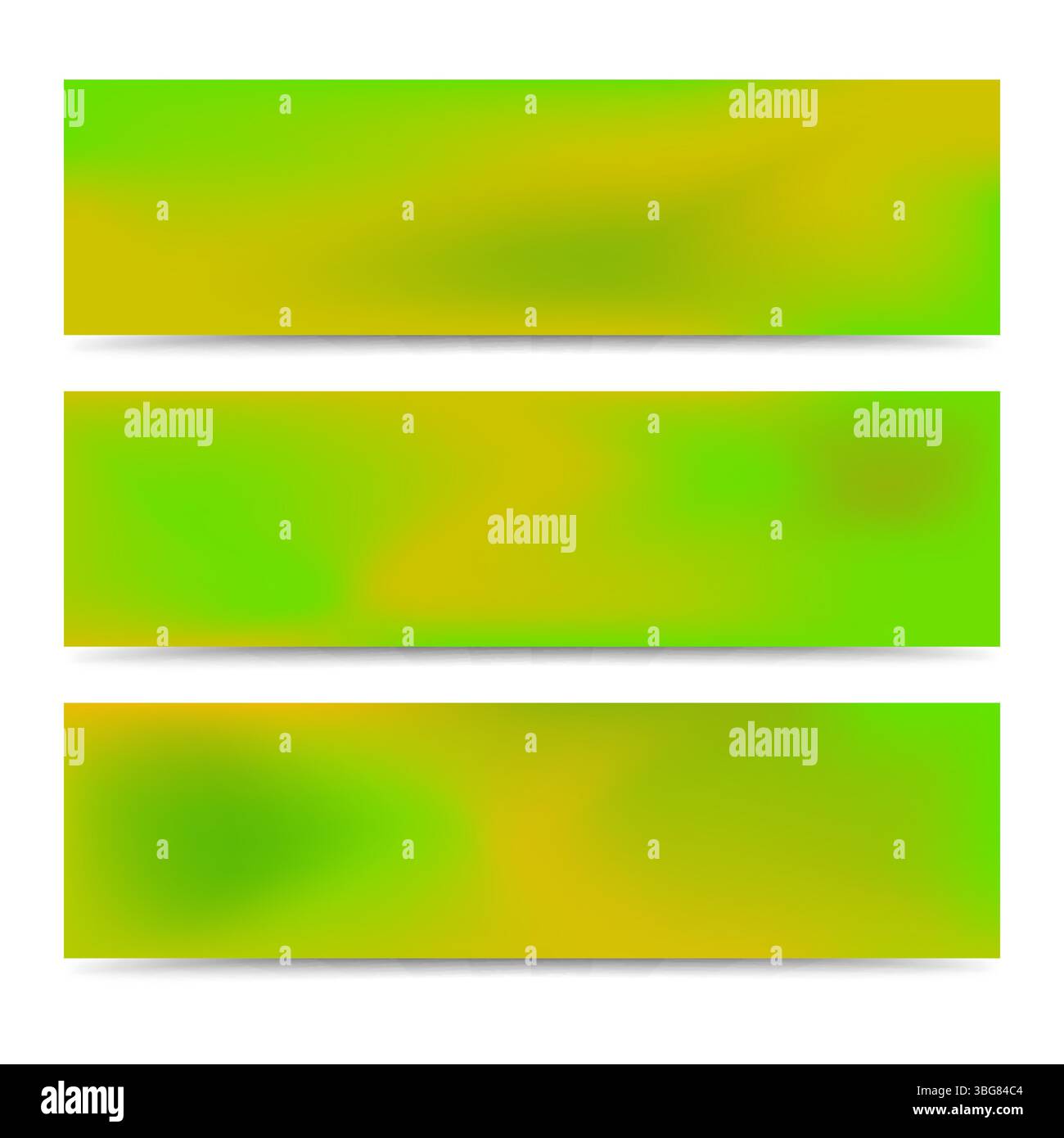 Smooth abstract blurred gradient green banners set. Abstract Creative multicolored background. Vector illustration Stock Vector