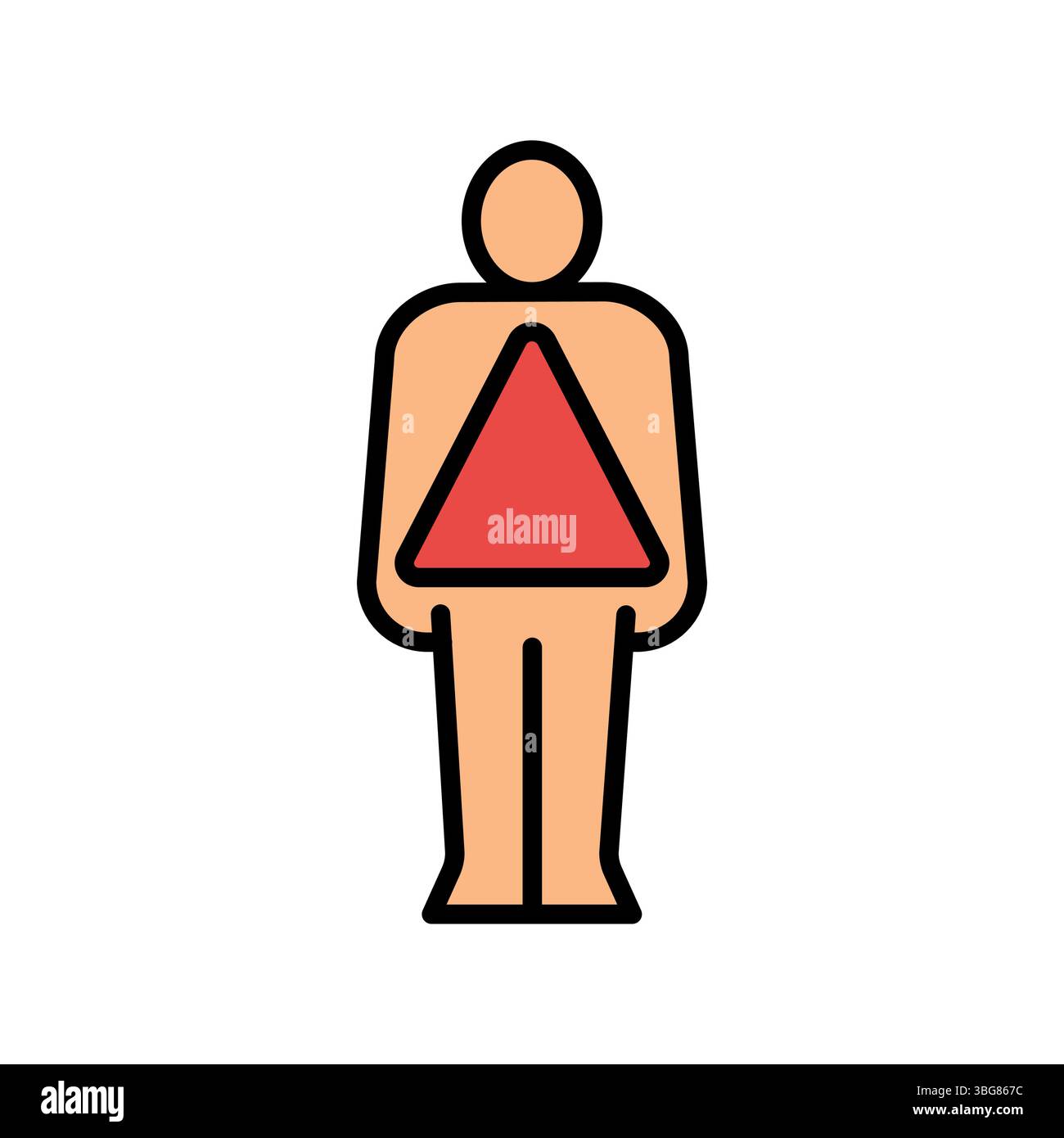 triangle male body type color line icon for digital and print projects ...