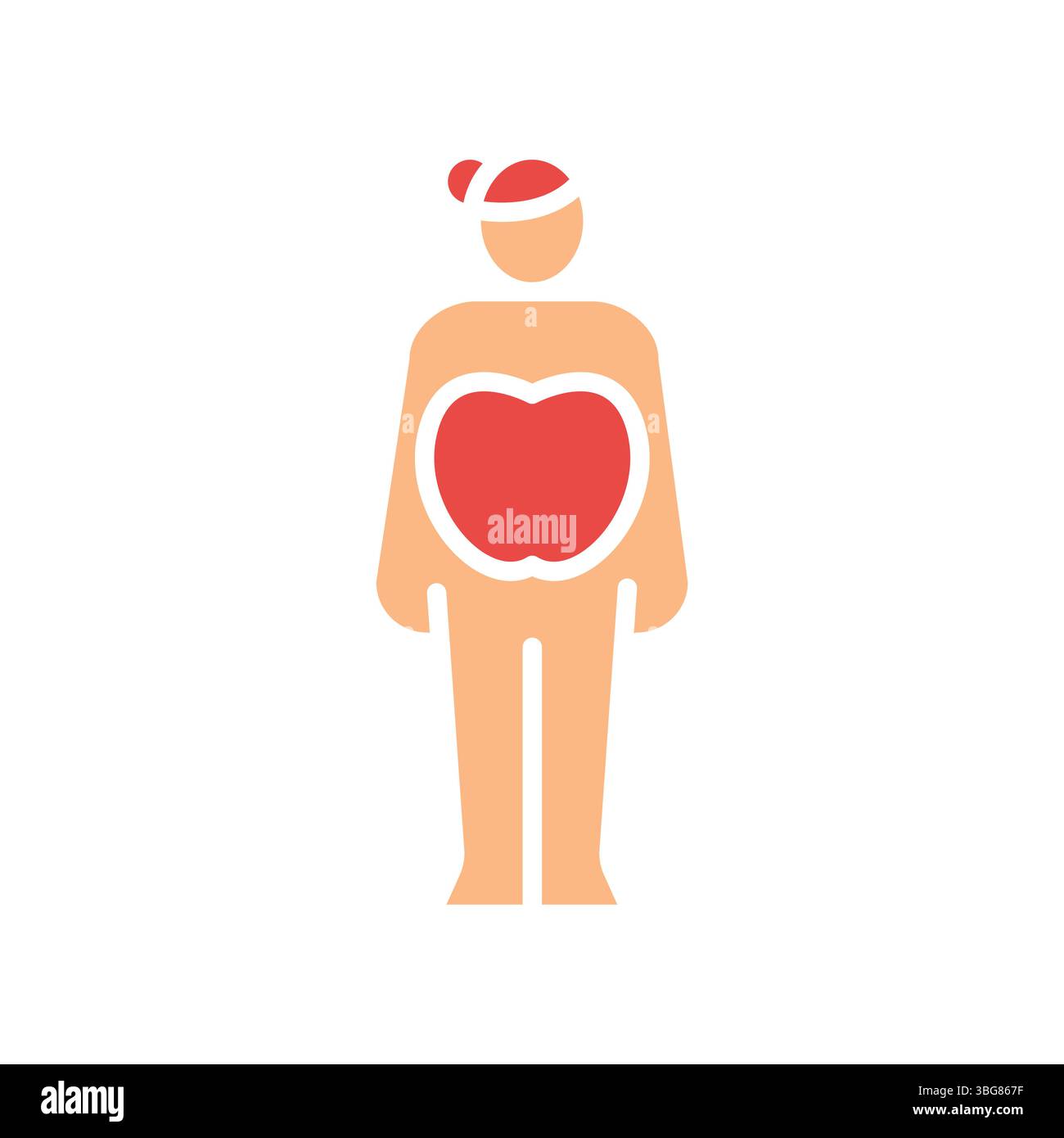 Apple female body type color flat icon for digital and print projects ...