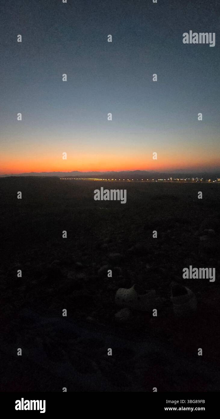 The view from top of the mountain with sunset - Smartphone Captured Stock Image