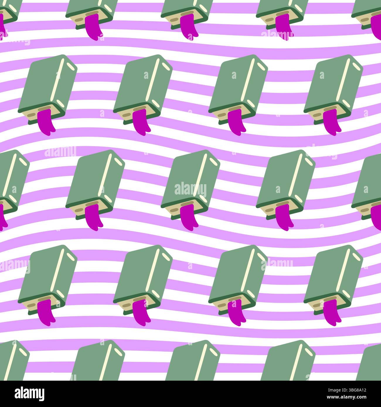 Seamless Cartoon Book Pattern Design Stock Vector