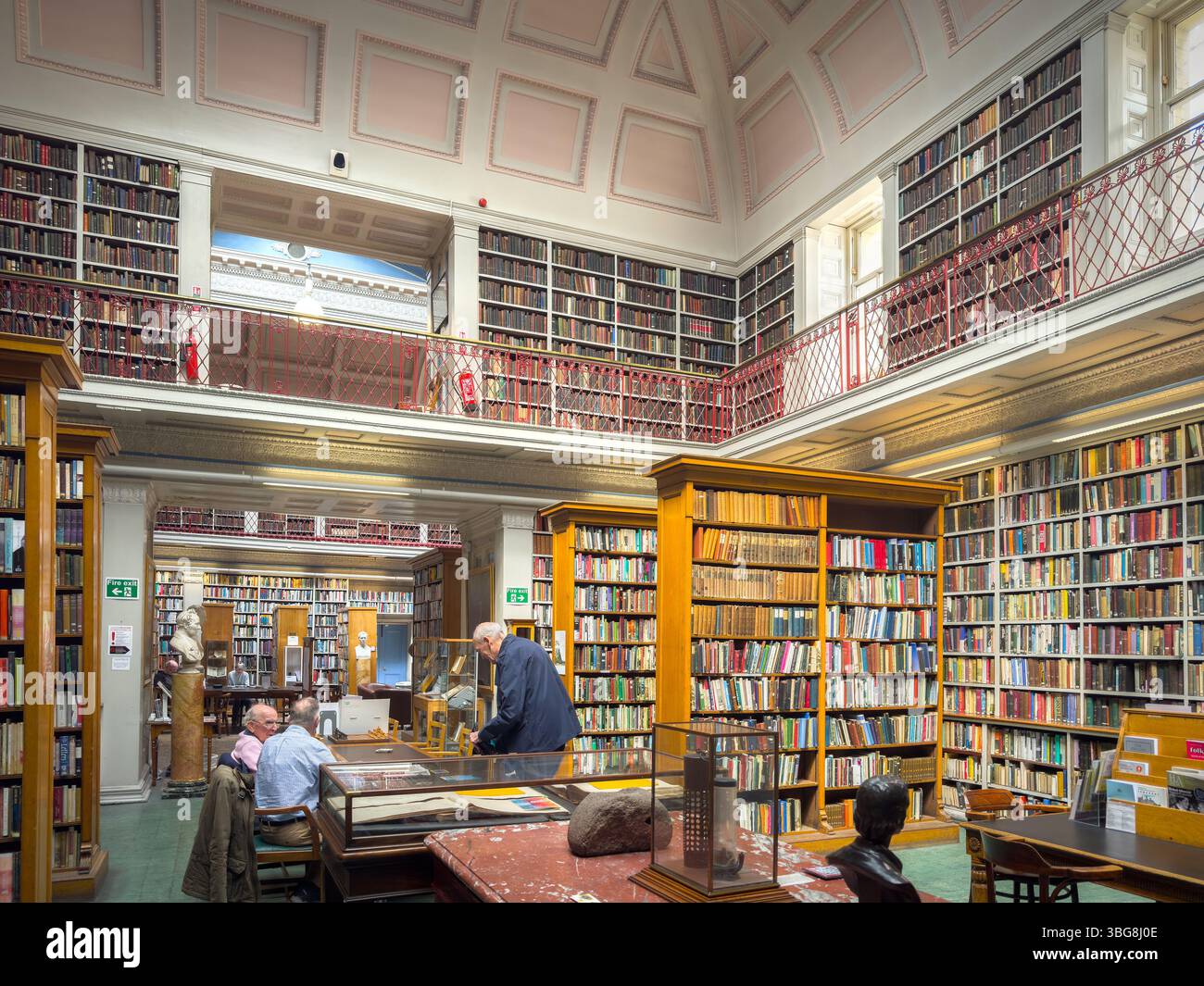 the victorian interior of the Lit & Phil library in street Newcastle upon Tyne UK - Smartphone Captured Stock Image