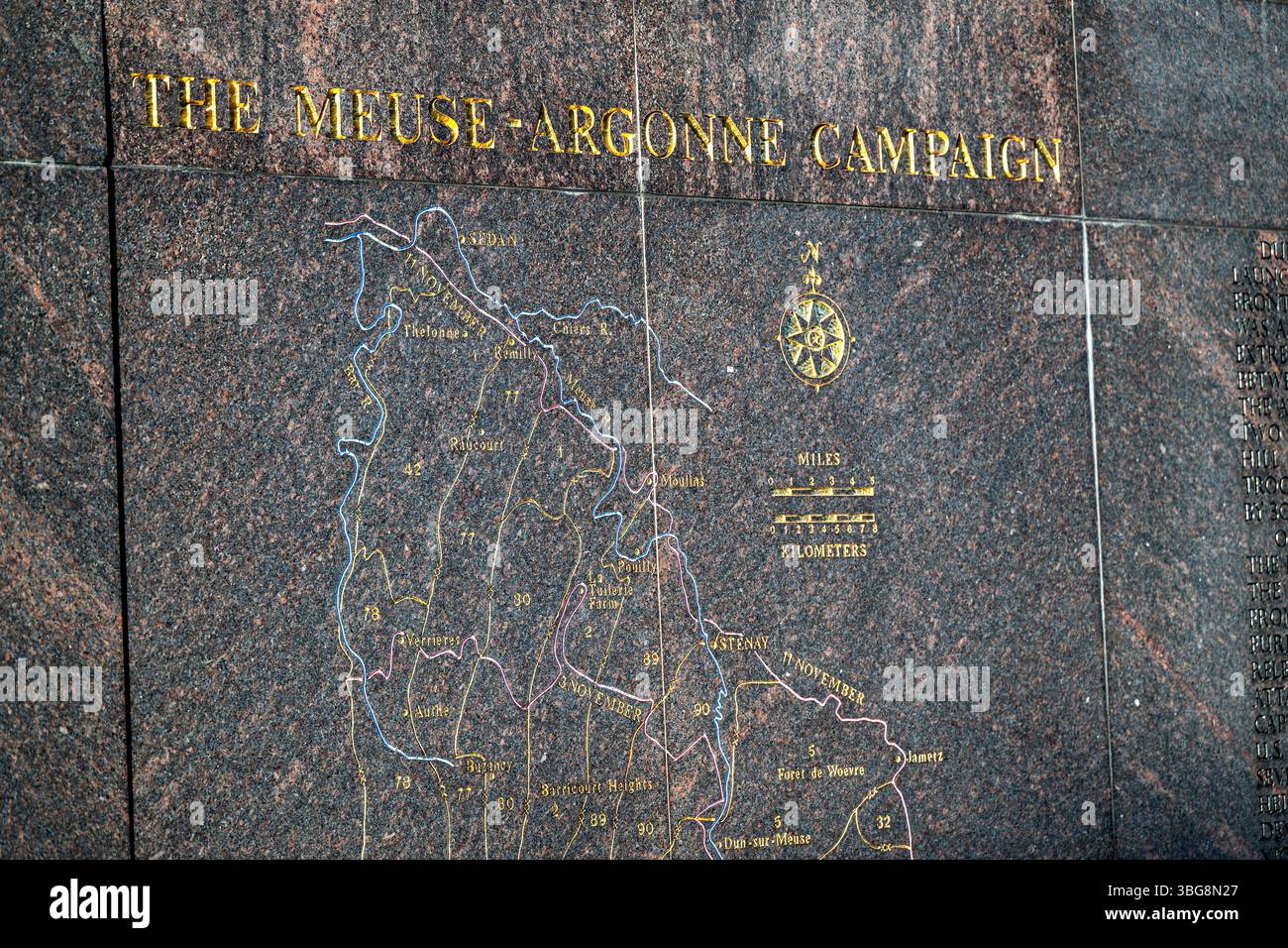 WASHINGTON DC Carved Granite Campaign Maps Of The Meuse Argonne 