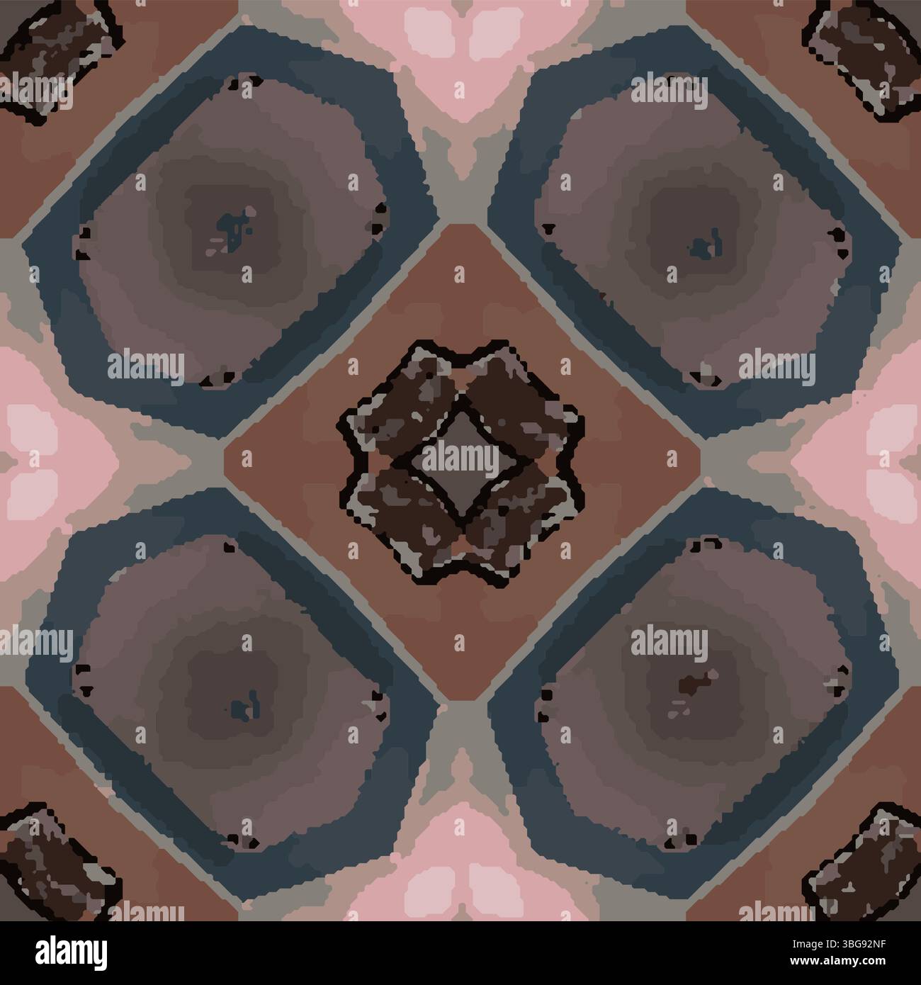 Brown Pink Kaleidoscope Star Vector Stock Vector