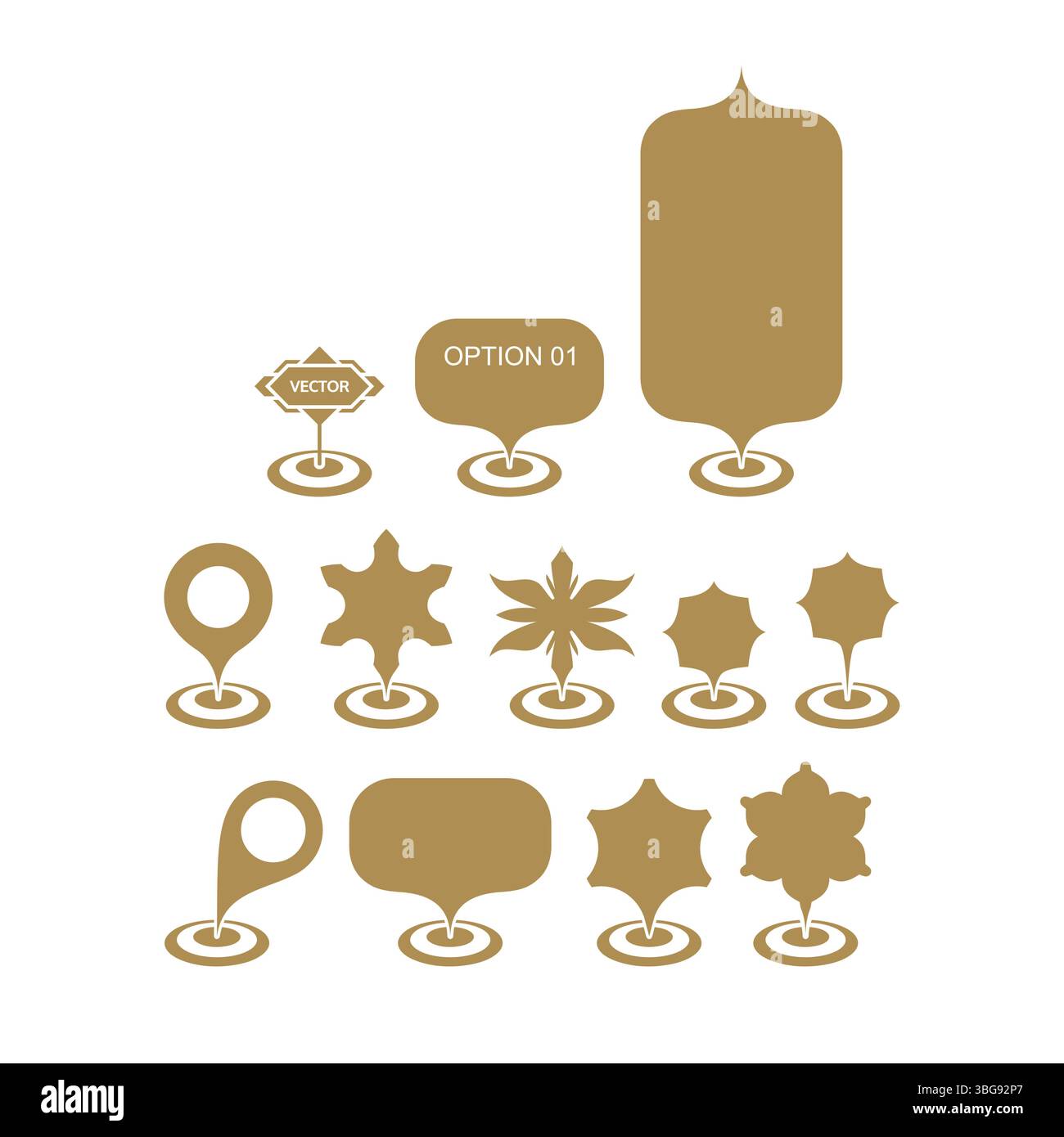 Collection of different graphic elements for design. Vector illustration. Stock Vector