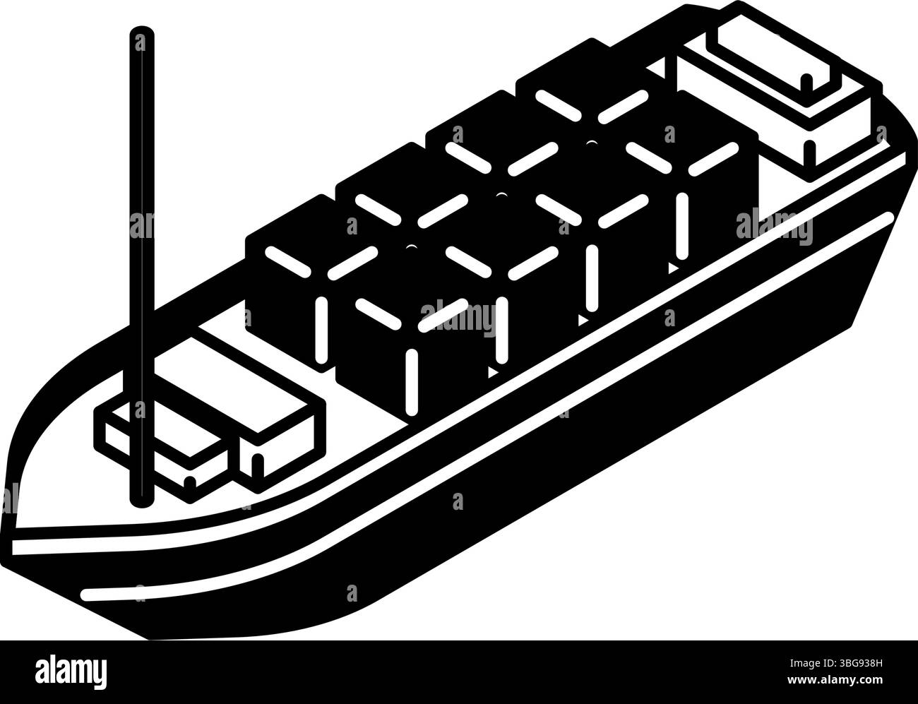 Vehicle icon, simple and cute isometric black and white line drawing ...