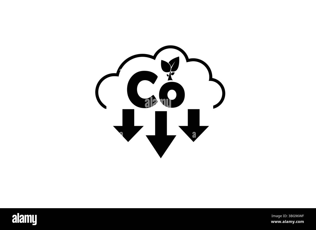 Atmosphere Contamination Line Icon. Reduction Greenhouse CO2 with Cloud Emission Linear Pictogram. Carbon Dioxide Pollution in Air Outline Icon. Edita Stock Vector