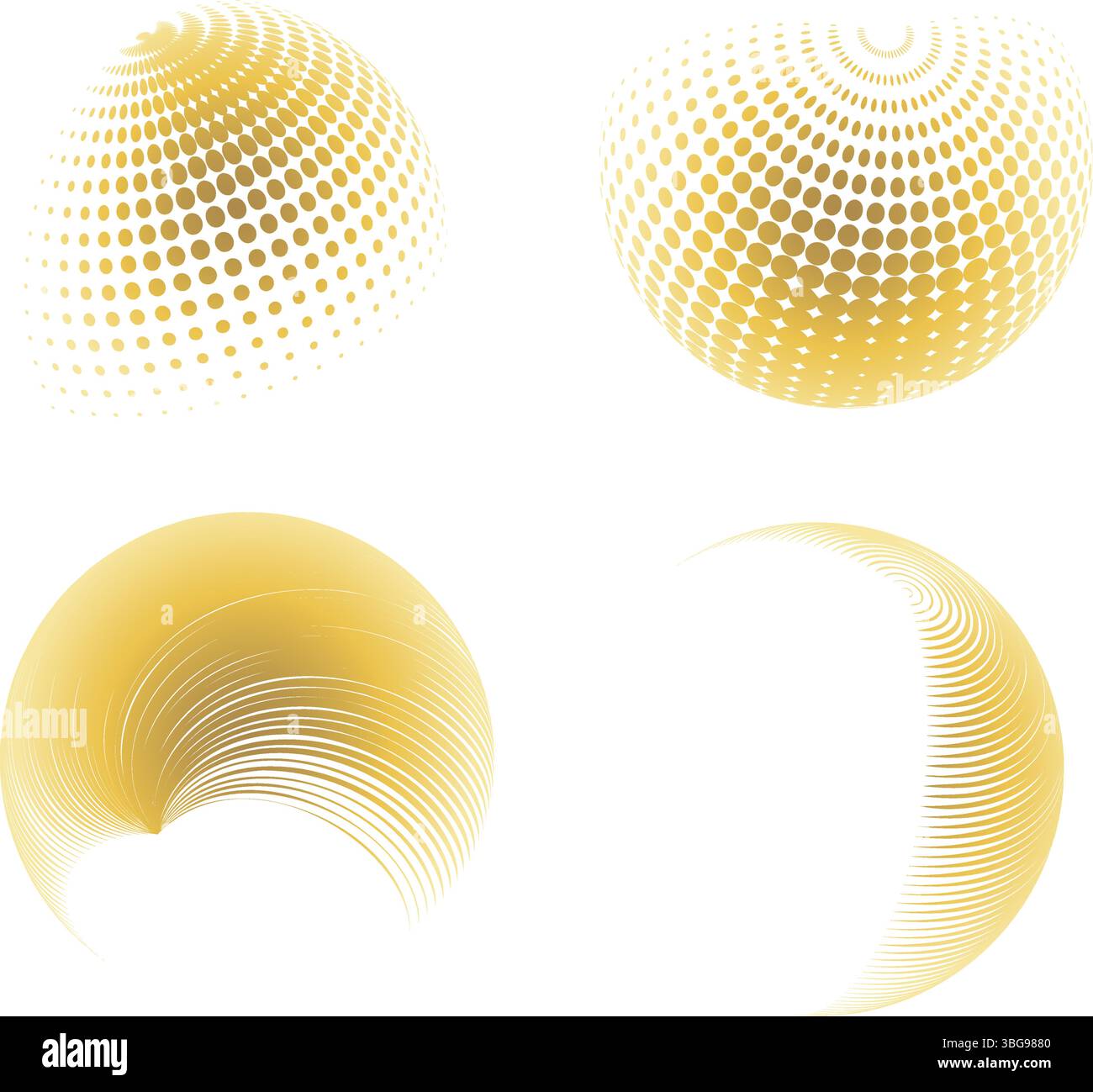 Contemporary set of halftone rounded 3d figures Stock Vector Image ...
