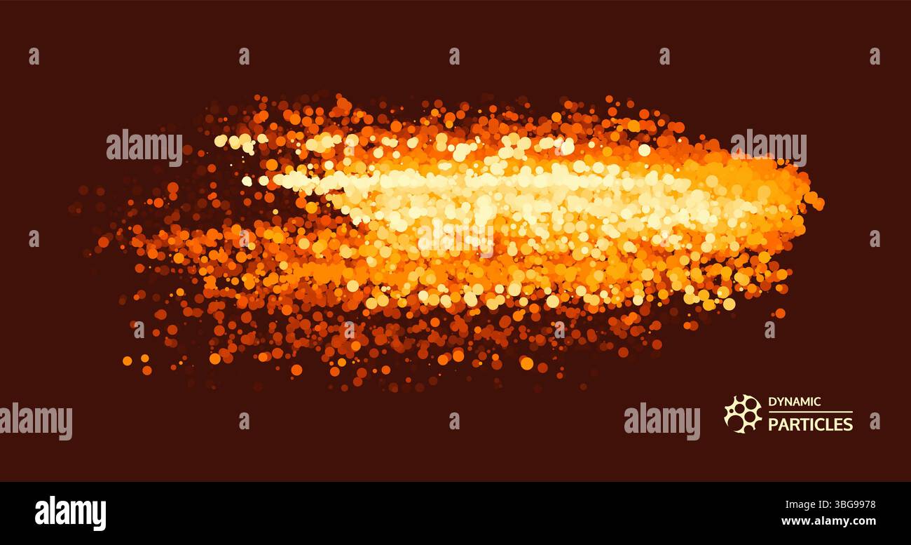 Abstract science or technology background. Array with dynamic particles. Vector illustration. Stock Vector