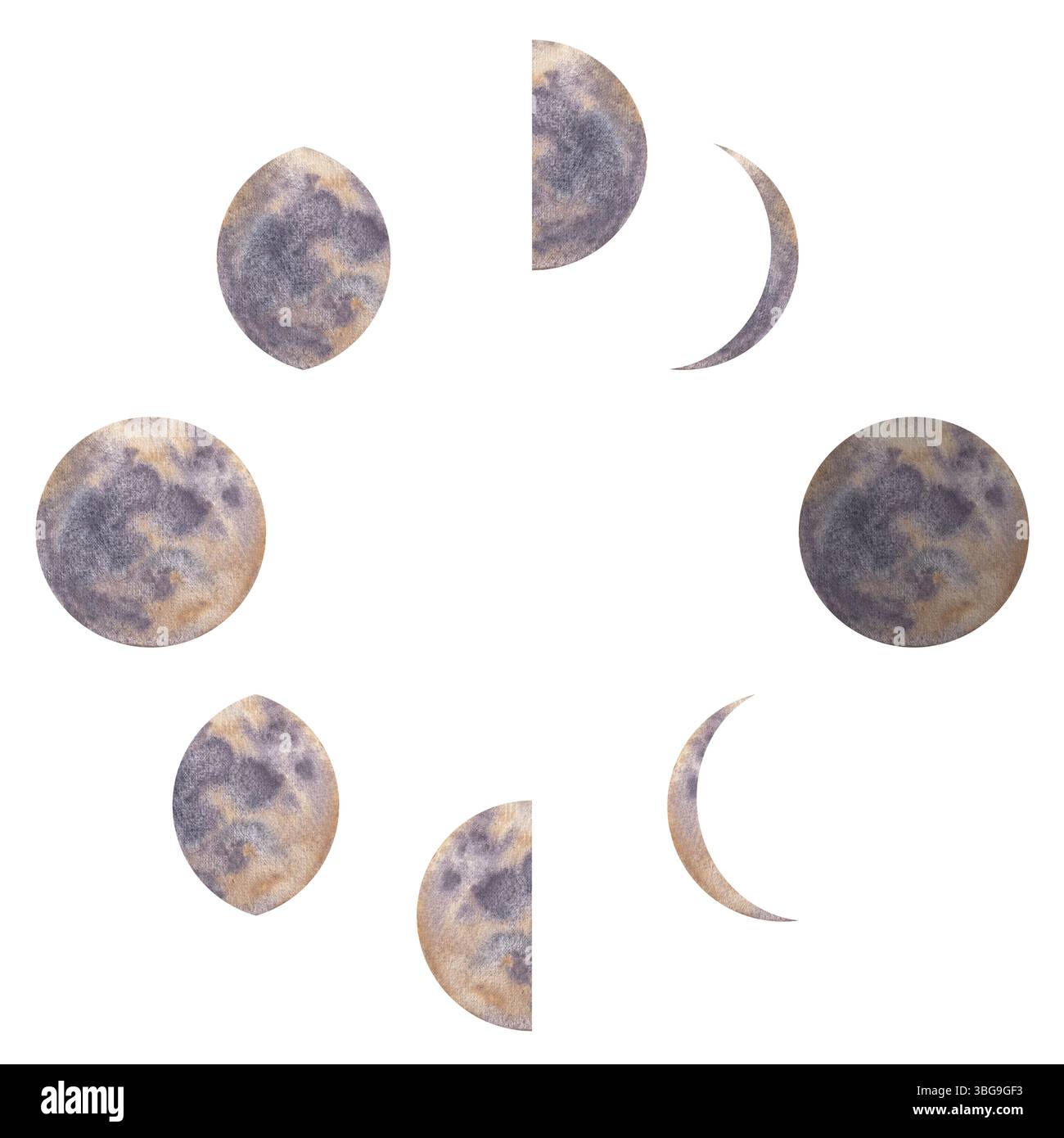 Phases of the moon illustration hi-res stock photography and images - Alamy