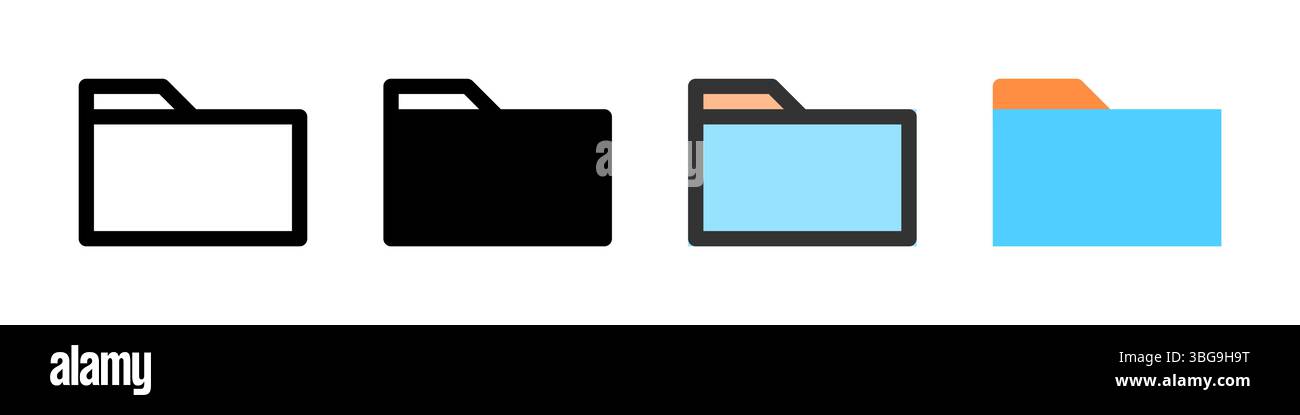 Icon set for file manager. Perfect for apps, storage, or organization tools. Stock Vector