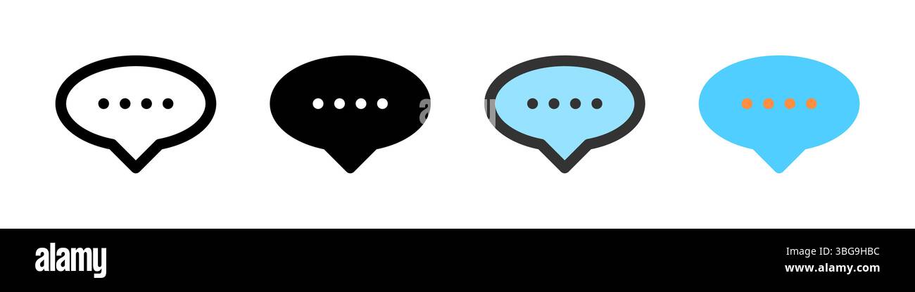 Icon set for message. Great for chat apps or communication tools. Stock Vector