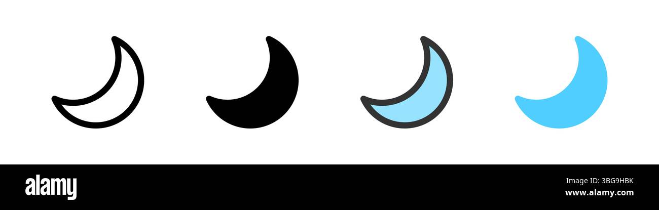 Icon set for quiet time. Great for apps, notifications, or focus tools. Stock Vector