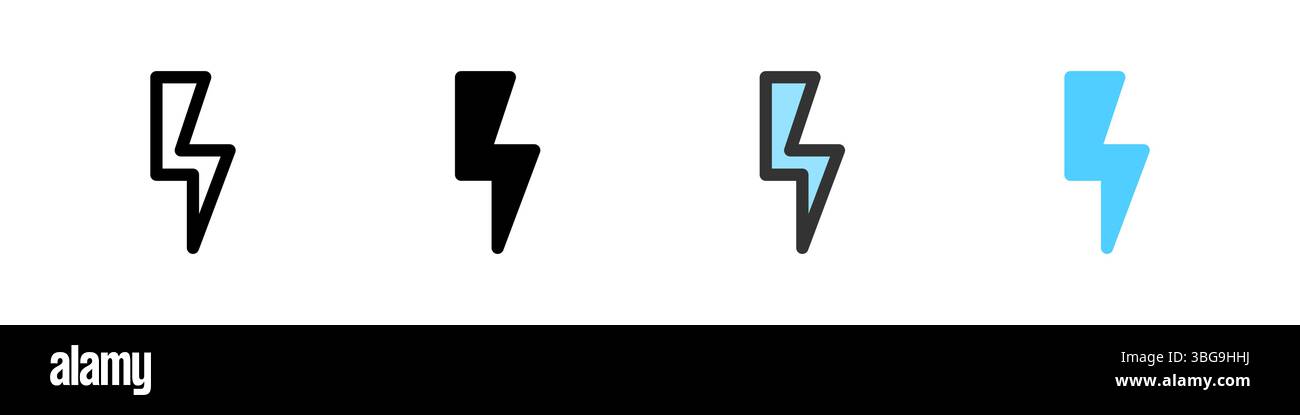Icon set for power. Perfect for devices, apps, or control interfaces. Stock Vector