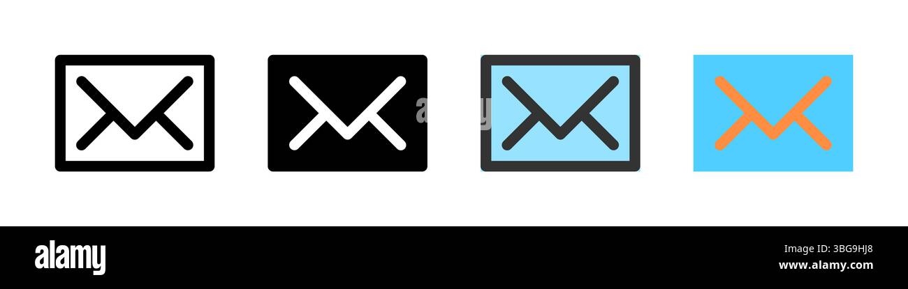Icon set for mail. Perfect for email apps or messaging platforms. Stock Vector