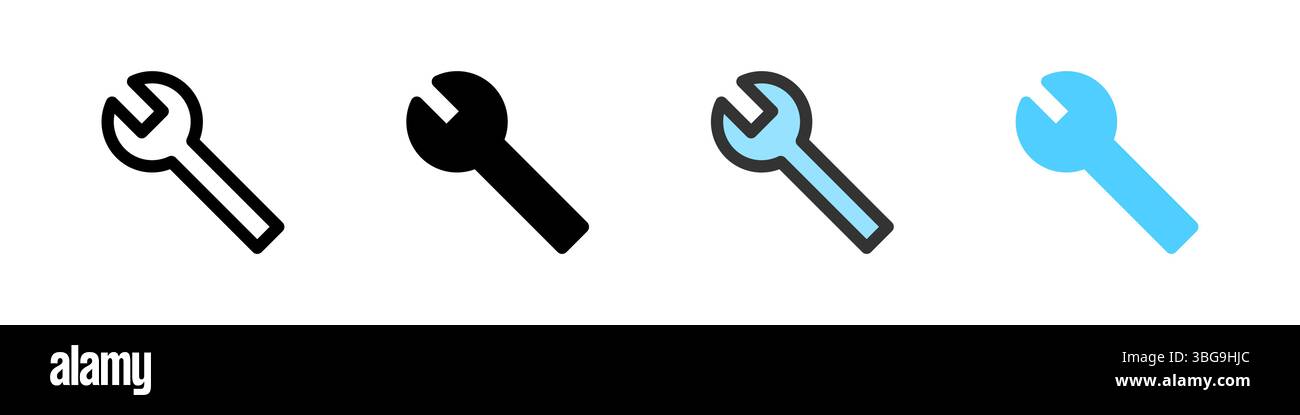 Icon set for settings. Great for apps, control panels, or customization UI. Stock Vector