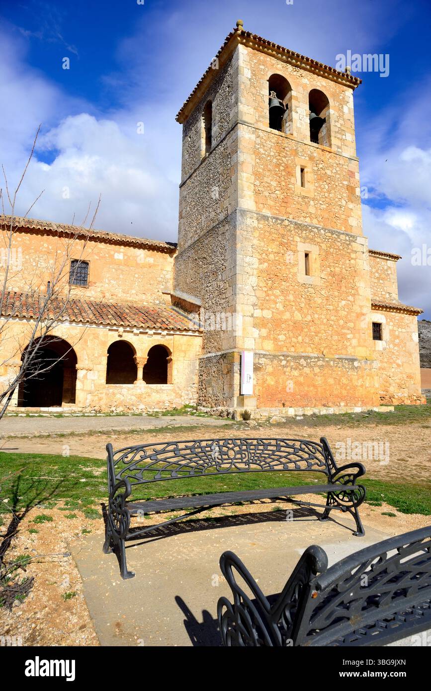 Romanesque church of San Miguel Arcangel in Andaluz, Soria, Spain Stock Photo