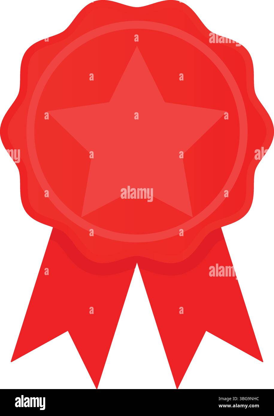 Minimalist award medal with red ribbon vector- reward badges vector ...