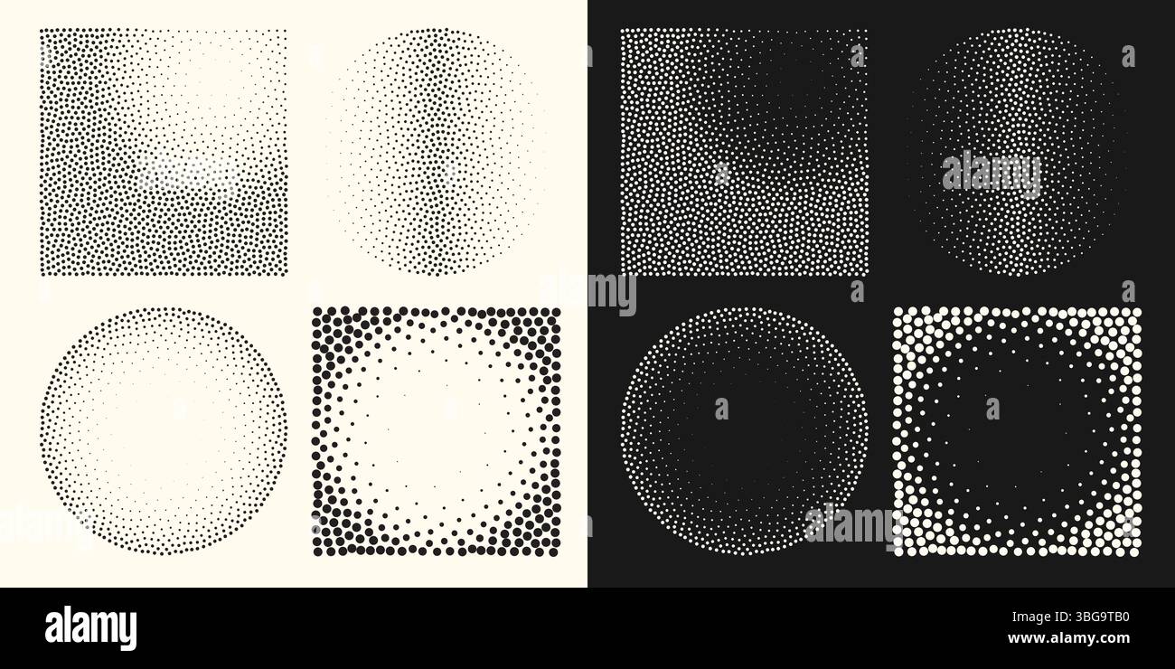 Halftone dot tone grunge effect abstract pattern texture vector graphic retro illustration.gradient geometric element art shape modern creative pop Stock Vector