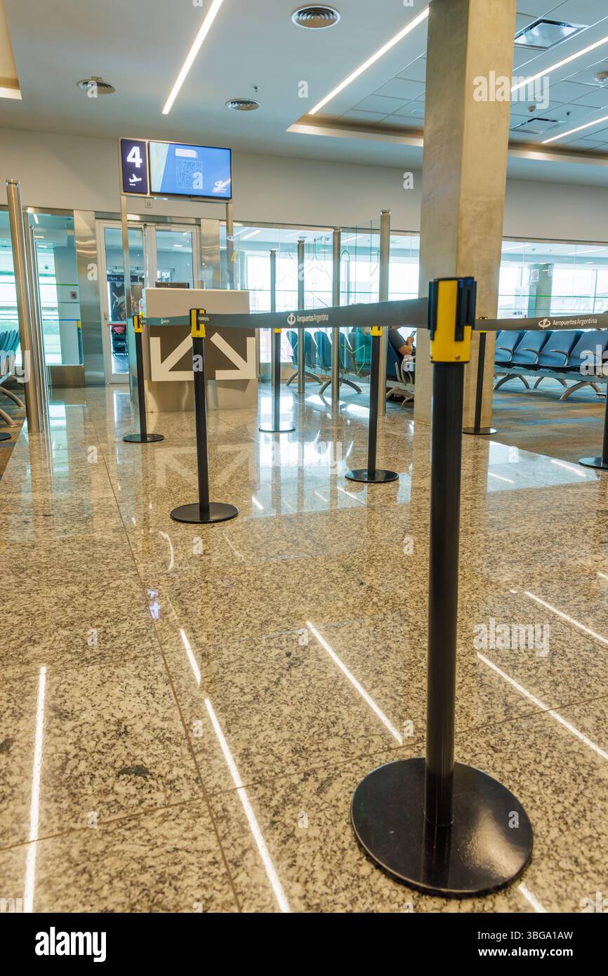 Puerto Iguazu, Misiones, Argentina - May 18th, 2025: Boarding gate at the Cataratas del Iguazu International Airport. Stock Photo